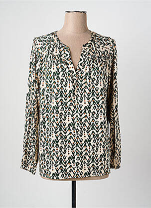 Blouse tissage popeline manches longues vert LOLA ESPELETA femme