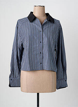 Chemisier coupe cintrée manches longues bleu FREEMAN T.PORTER femme