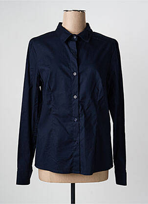 Chemisier coupe cintrée manches longues bleu QUATRE VINGT JOURS femme