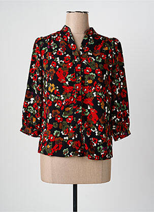 Chemisier imprimé fantaisie manches 3/4 noir LITTLE SISTER'S femme