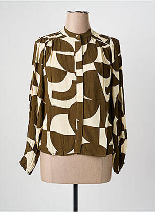 Chemisier imprimé fantaisie manches longues vert GRACE & MILA femme