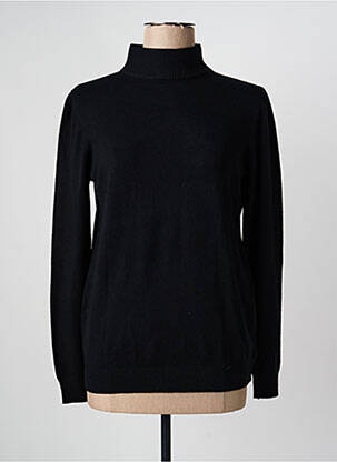 Pull col roulé coupe cintrée manches longues noir QUATRE VINGT JOURS femme