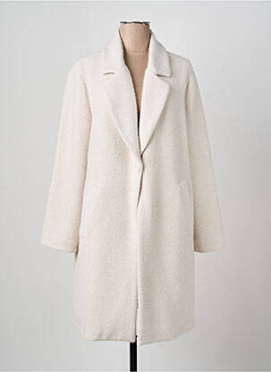 Manteau long coupe droite sans capuche beige QUATRE VINGT JOURS femme