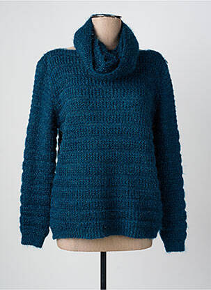 Pull col rond manches longues bleu QUATRE VINGT JOURS femme
