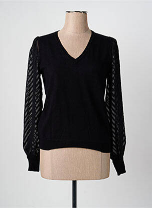 Pull coupe cintrée manches longues noir FREEMAN T.PORTER femme