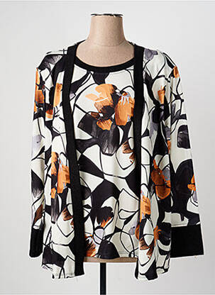 Pull coupe cintrée manches longues noir GENUINE femme