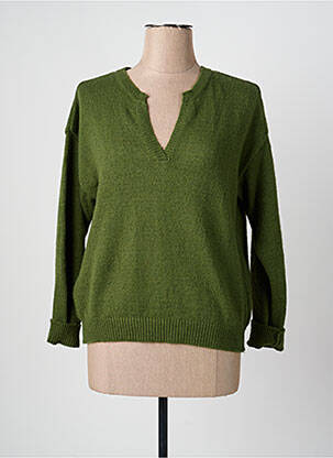 Pull col v manches longues vert LOLA ESPELETA femme