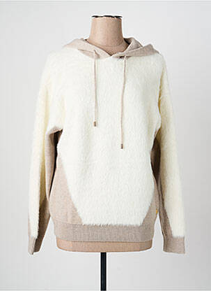 Sweat-shirt à capuche manches longues manches longues beige LOLA ESPELETA femme