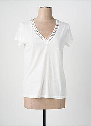 T-shirt col v manches courtes blanc FREEMAN T.PORTER femme