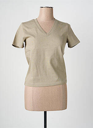 T-shirt col v manches courtes vert COJ DENIM femme
