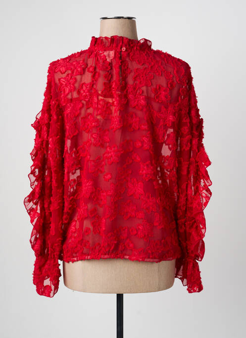 Blouse col rond manches longues rouge ANGE femme