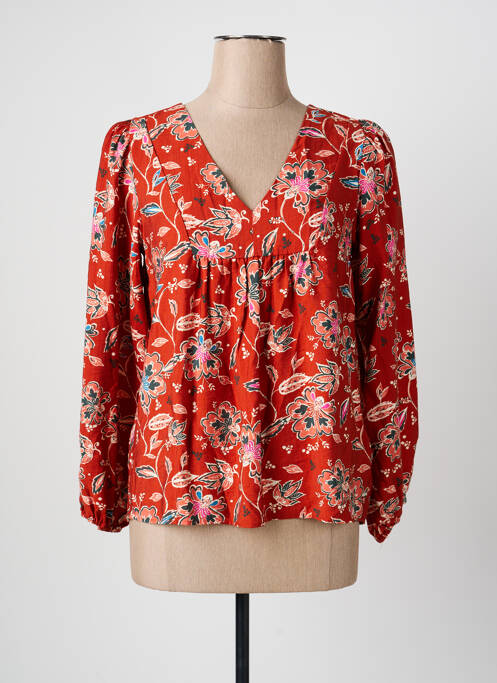 Blouse tissage popeline manches longues rouge LOLA ESPELETA femme