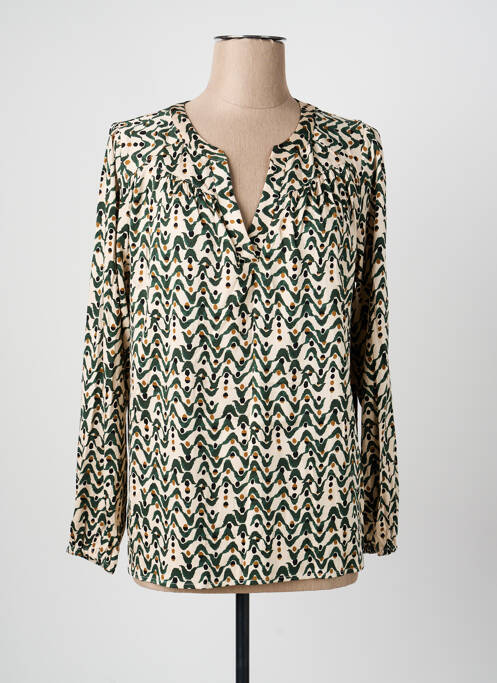 Blouse tissage popeline manches longues vert LOLA ESPELETA femme