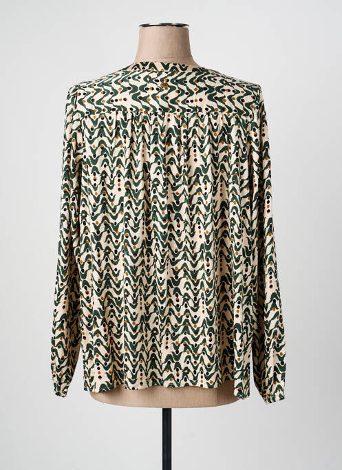 Blouse tissage popeline manches longues vert LOLA ESPELETA femme