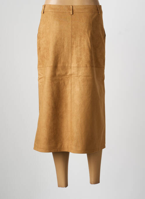 Jupe mi-longue coupe droite marron GRACE & MILA femme