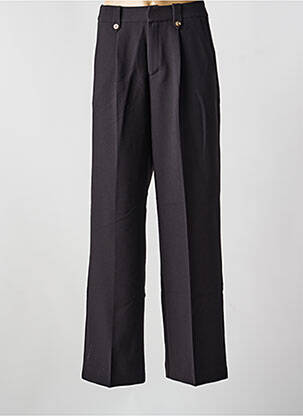 Pantalon large tissage popeline taille normale noir GRACE & MILA femme