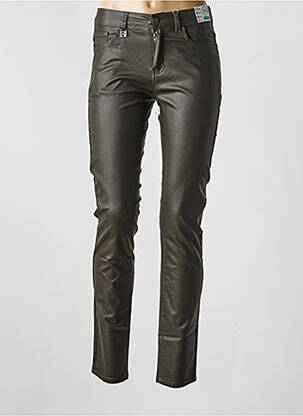 Pantalon droit stretch taille normale vert QUATRE VINGT JOURS femme