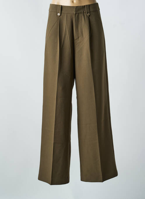Pantalon large tissage popeline taille normale vert GRACE & MILA femme