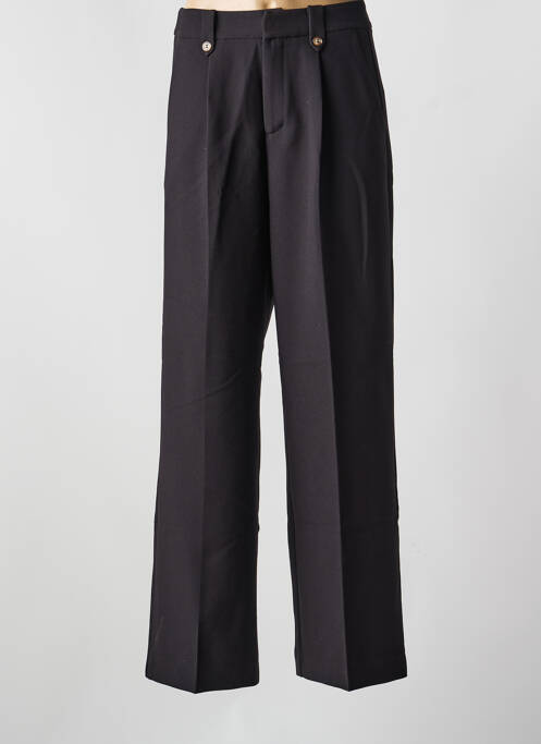Pantalon large tissage popeline taille normale noir GRACE & MILA femme