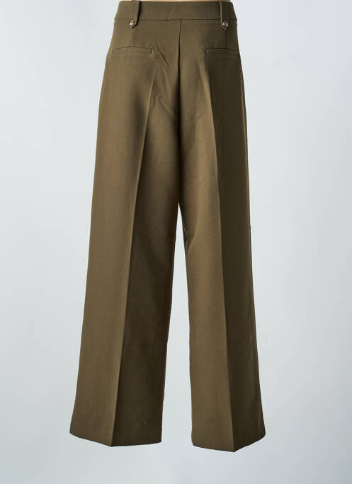 Pantalon large fermeture zippée sous rabat boutonné taille normale vert GRACE & MILA femme