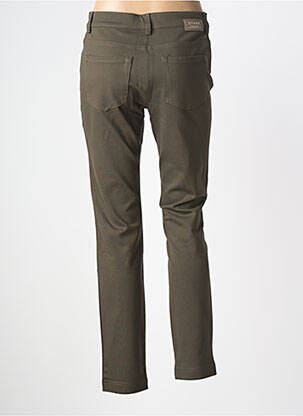 Pantalon slim tissage popeline taille normale vert STARK femme