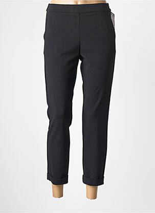 Pantalon 7/8 stretch taille normale noir QUATRE VINGT JOURS femme