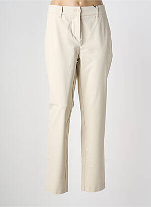 Pantalon chino fermeture zippée sous rabat boutonné taille normale beige STARK femme