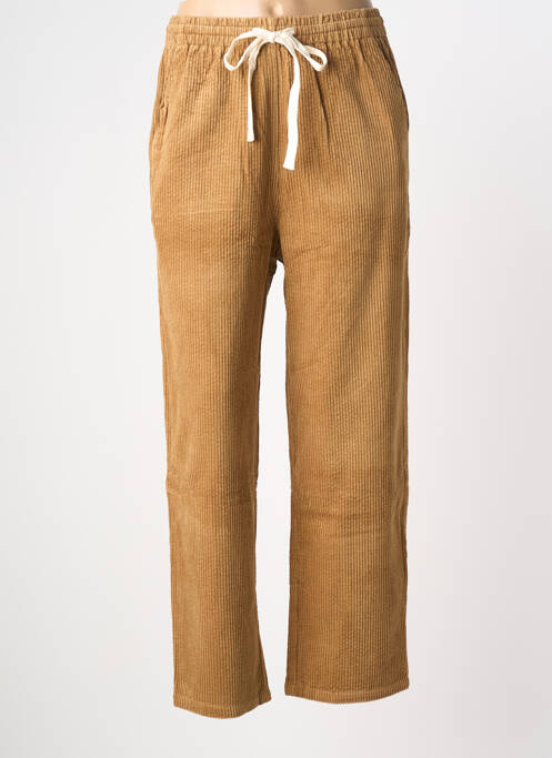 Pantalon droit taille élastique taille normale marron GRACE & MILA femme