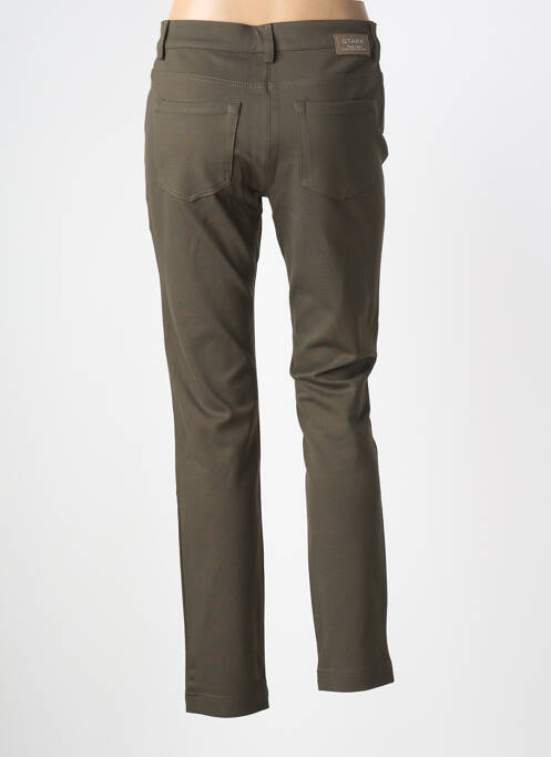 Pantalon slim tissage popeline taille normale vert STARK femme