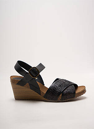 Sandales/nu pieds tissage satiné talon de 7 à 9cm noir KICKERS femme