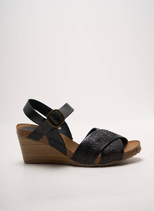 Sandales/nu pieds tissage satiné talon de 7 à 9cm noir KICKERS femme