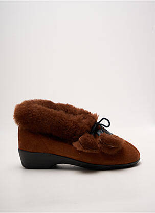 Chaussons/pantoufles bout rond talon plat jusqu'à 3cm orange LADY femme