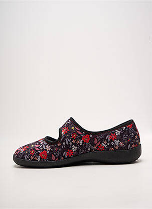 Chaussons/pantoufles fermeture scratch talon plat jusqu'à 3cm noir FARGEOT femme