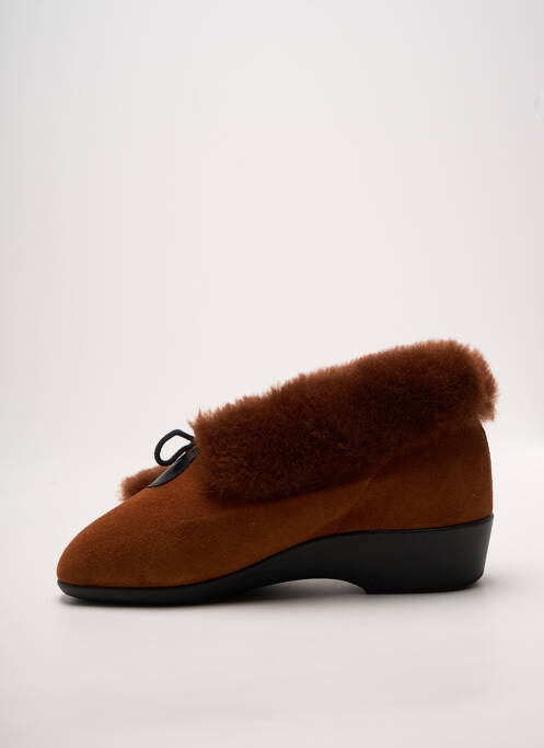 Chaussons/pantoufles bout rond talon plat jusqu'à 3cm orange LADY femme