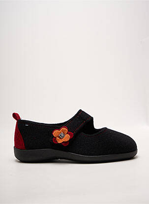 Chaussons/pantoufles fermeture scratch talon plat jusqu'à 3cm noir FARGEOT femme