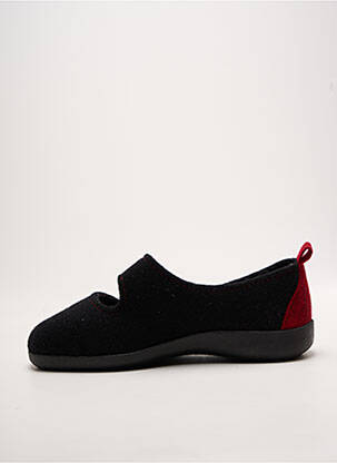 Chaussons/pantoufles fermeture scratch talon plat jusqu'à 3cm noir FARGEOT femme