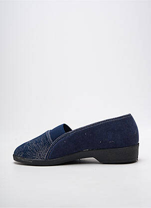 Chaussons/pantoufles tissage satiné talon plat jusqu'à 3cm bleu FARGEOT femme