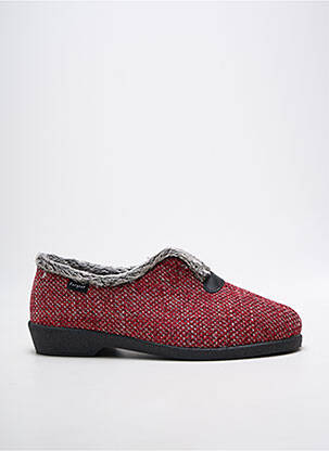 Chaussons/pantoufles bout rond talon plat jusqu'à 3cm rouge FARGEOT femme