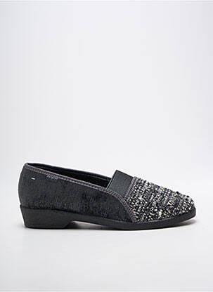 Chaussons/pantoufles tissage satiné talon plat jusqu'à 3cm gris FARGEOT femme