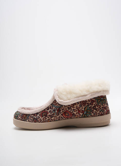 Chaussons/pantoufles tissage velours talon plat jusqu'à 3cm beige FARGEOT femme