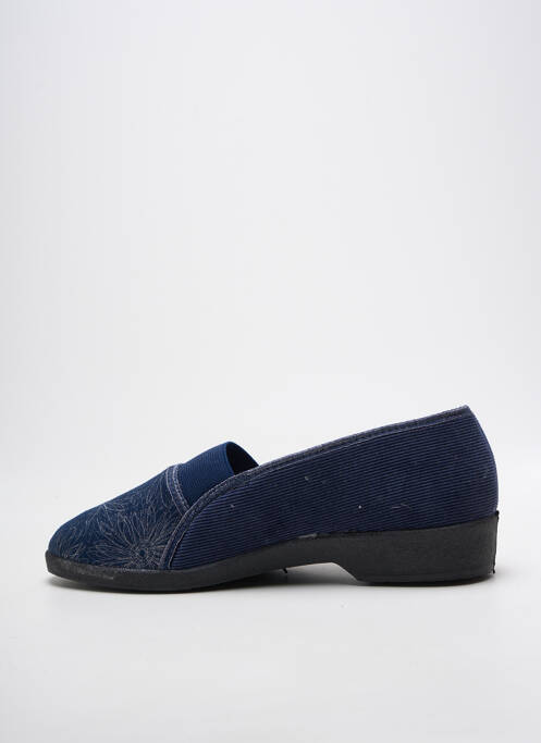 Chaussons/pantoufles tissage satiné talon plat jusqu'à 3cm bleu FARGEOT femme