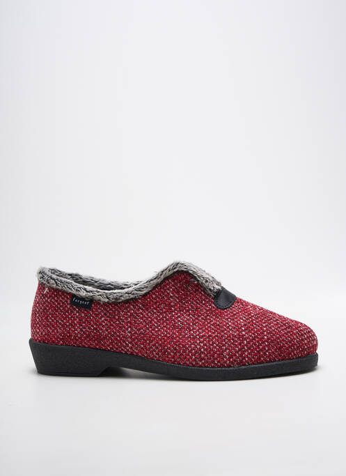 Chaussons/pantoufles bout rond talon plat jusqu'à 3cm rouge FARGEOT femme