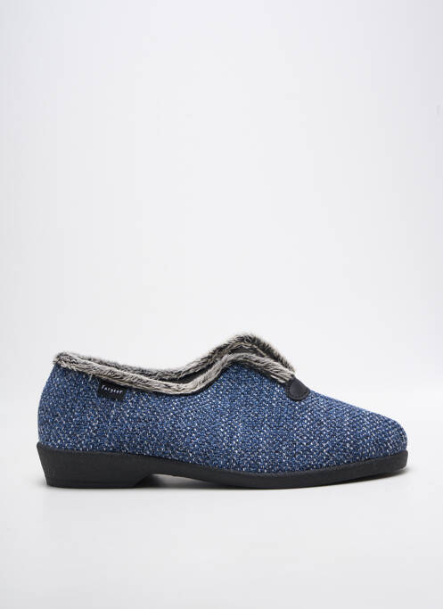 Chaussons/pantoufles bout rond talon plat jusqu'à 3cm bleu FARGEOT femme