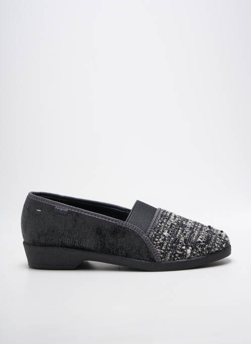 Chaussons/pantoufles tissage satiné talon plat jusqu'à 3cm gris FARGEOT femme