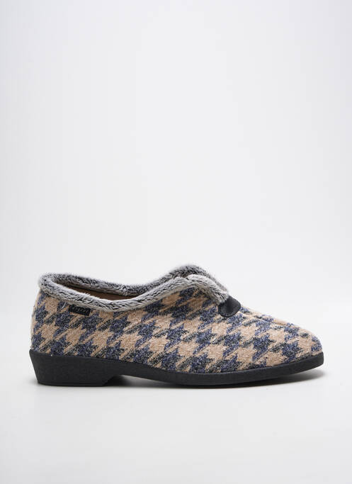 Chaussons/pantoufles bout rond talon plat jusqu'à 3cm bleu FARGEOT femme