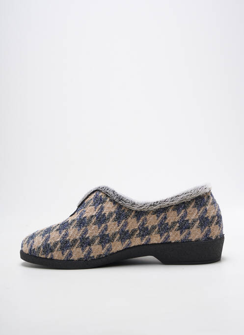 Chaussons/pantoufles bout rond talon plat jusqu'à 3cm bleu FARGEOT femme