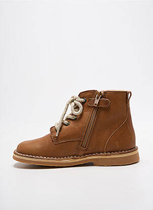 Bottines/boots fermeture zip et lacets talon bas marron ASTER fille