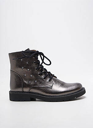 Bottines/boots tissage satiné talon bas argent BELLAMY fille