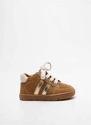 Baskets tissage satiné bout rond or BABYBOTTE fille