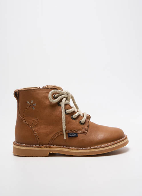 Bottines/boots fermeture zip et lacets talon bas marron ASTER fille